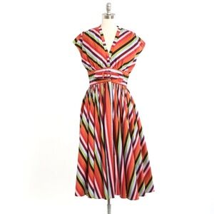 NWT Hermoza Rainbow striped cotton midi dress Sz. S $248
